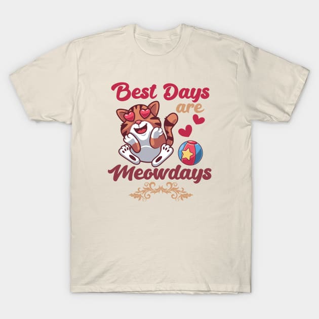 Best Days Are Meowdays Cute Heart Eyes Cat T-Shirt by alcoshirts